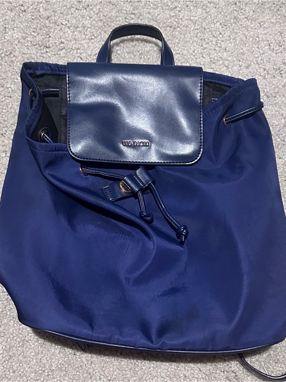 Ted Baker Navy Blue Drawstring Backpack